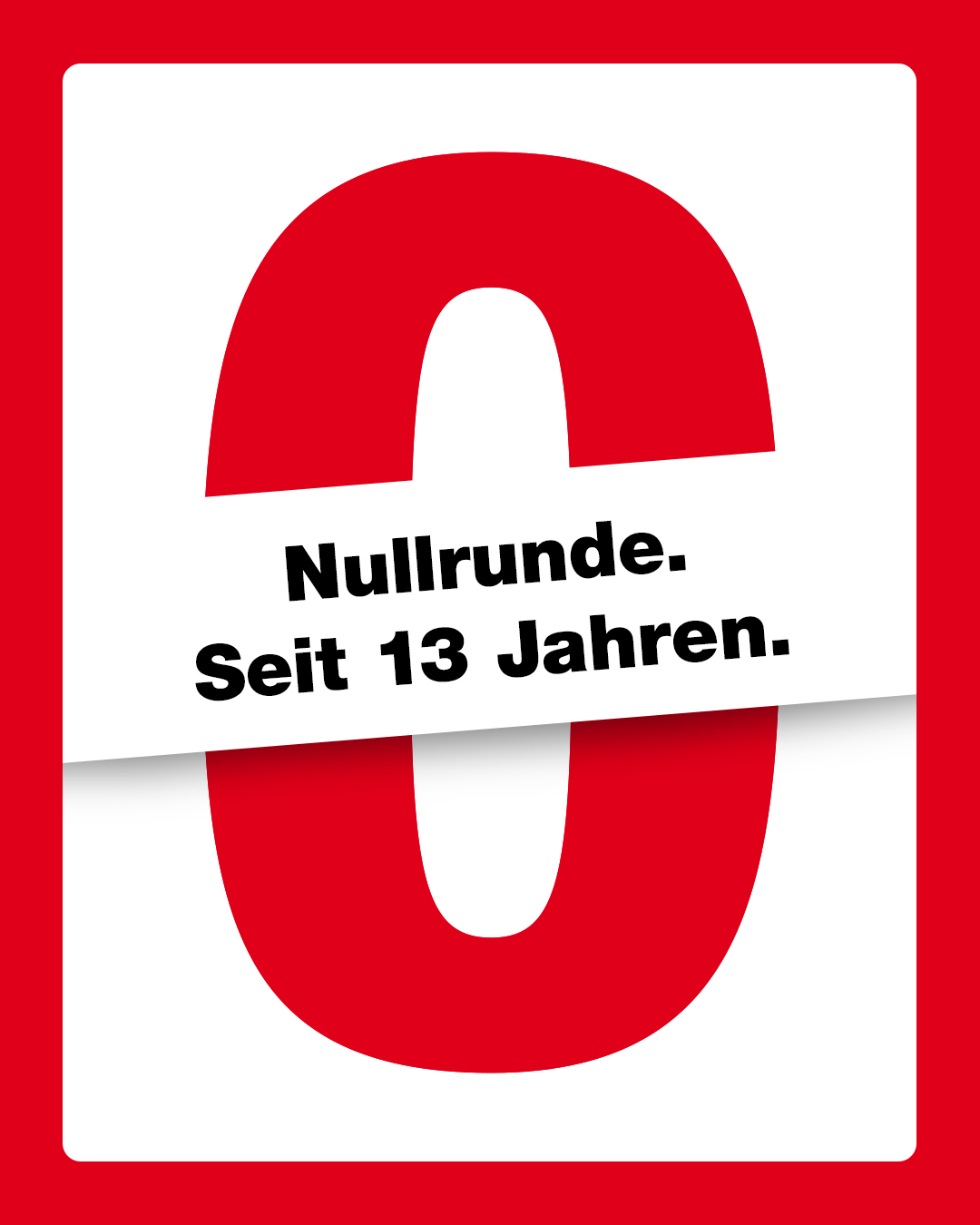 Nullrunde. Seit 13 Jahren.